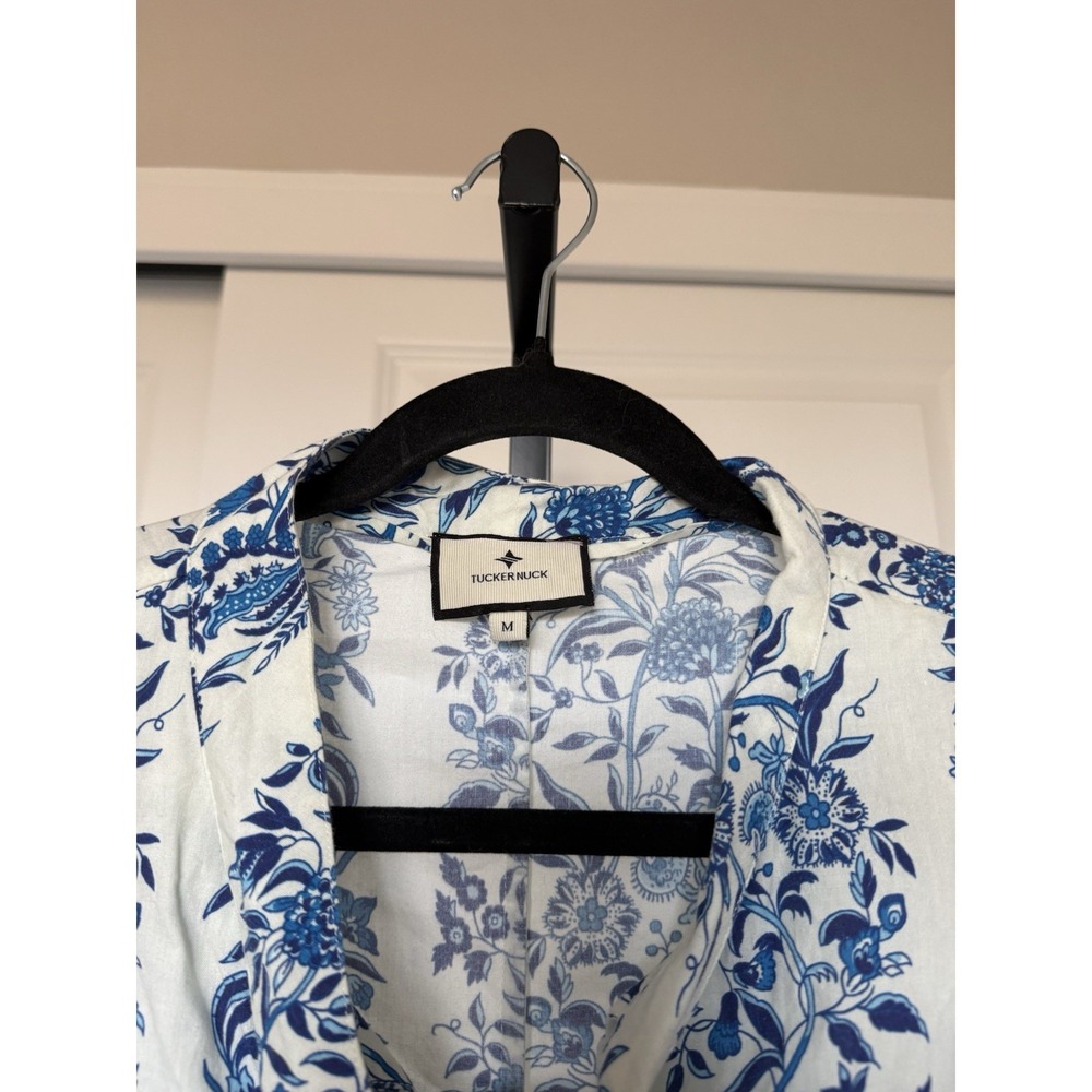 Tuckernuck TNUCK BEACH Cerulean Posy Marseille Coverup Dress Size M - Picture 3 of 7